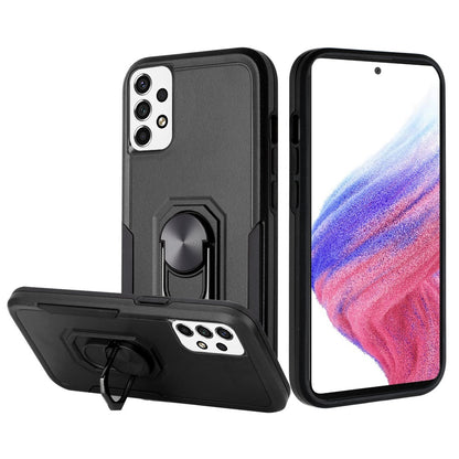 For Samsung Galaxy A53 5G Hybrid Rugged Hard Drop-Proof 3 Layer Protection Military Grade Armor with Metal Ring Stand  Phone Case Cover