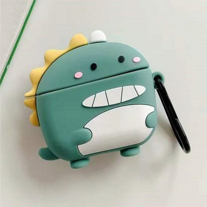 For Apple AirPods 3 (2021) Hybrid Cute 3D Fun Design Silicone Skin Cartoon Animal with Keychain Holder Rubber TPU Soft  Phone Case Cover