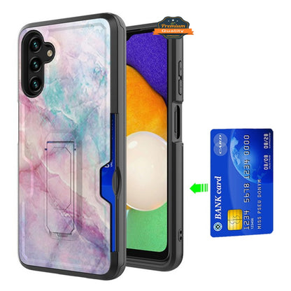 For Samsung Galaxy A13 5G Hidden Wallet Credit Card Slots with Kickstand Back Design Fashion Hybrid Shockproof Hard  Phone Case Cover