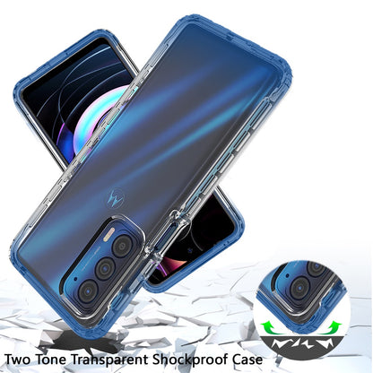 For Motorola Edge 2021 Dual Layer Hybrid Clear Gradient Two Tone Transparent Shockproof Rubber TPU Hard Protective Frame  Phone Case Cover