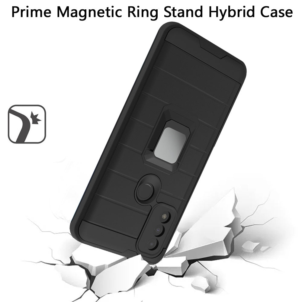 For Samsung Galaxy A33 5G Magnetic Ring Holder Rubber Hybrid Stand Kickstand Texture Rugged Armor Heavy Duty Military Grade  Phone Case Cover