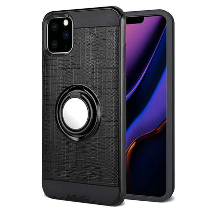 For Motorola Moto G Power 2022 Hybrid Ring Stand Brushed with 360 Rotating Ring Magnetic Bracket Armor Texture Rugged  Phone Case Cover
