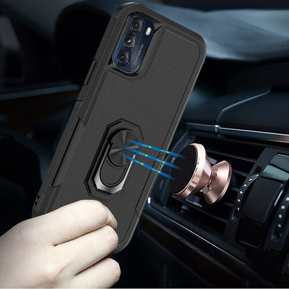 For Motorola Moto G 5G 2022 Ring Holder Stand, Support Magnetic Car Mount, Hard TPU Hybrid Shockproof  Phone Case Cover