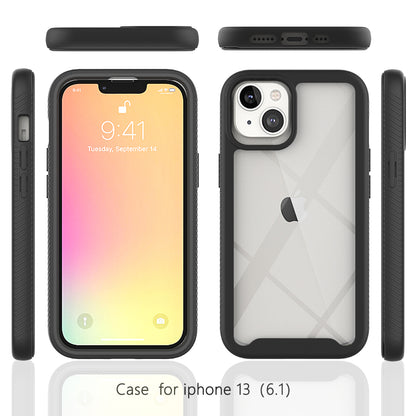 For Apple iPhone 13 /Pro Max Mini Hybrid Clear Shockproof Dual Layer Protection Hard Rugged PC and Soft TPU Silicone Bumper Frame Back  Phone Case Cover