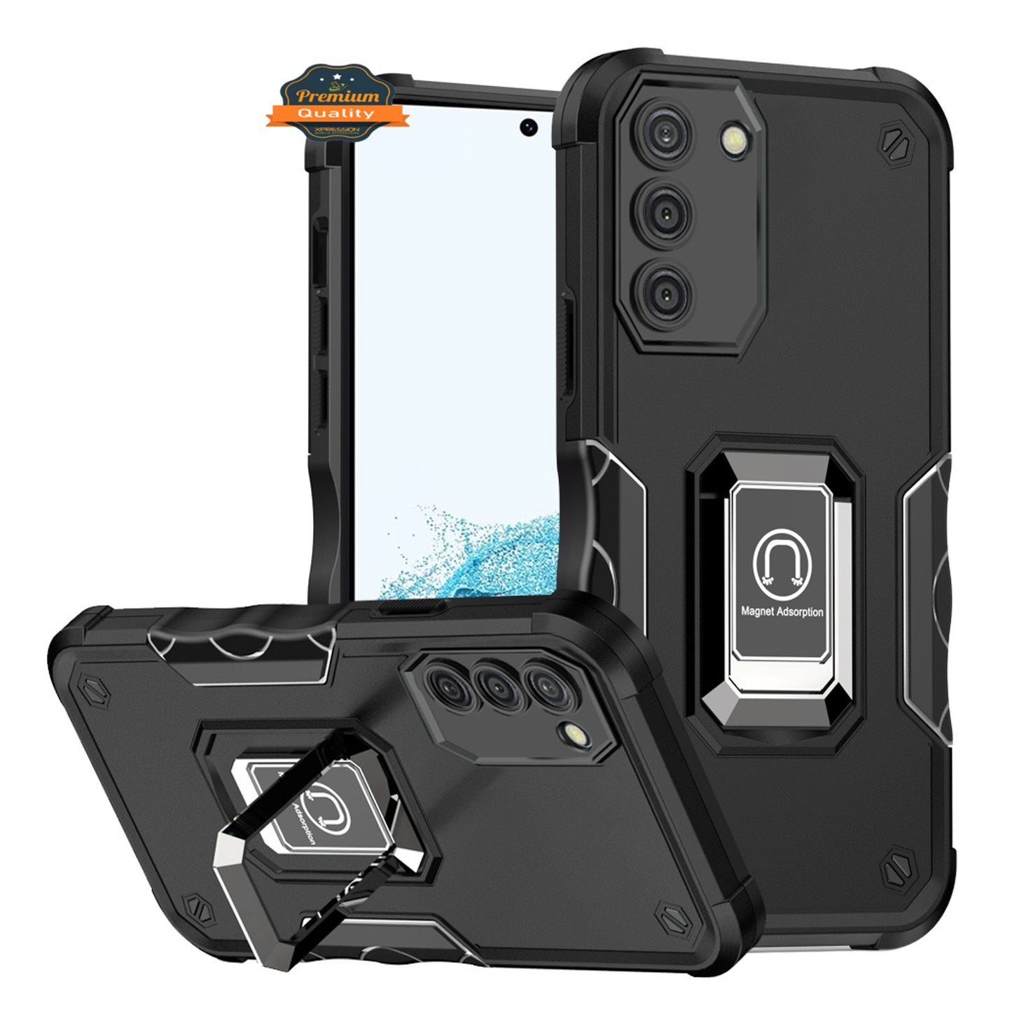 For Motorola Moto G Stylus 5G 2022 Hybrid Hard Bumper with Magnetic Ring Stand Holder Military-Grade Drop Protection  Phone Case Cover