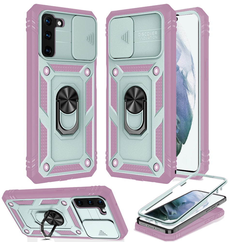 For Samsung Galaxy S22 Hybrid Built-in 360° Rotate Magnetic Ring Stand with Camera Protection Heavy Duty Shockproof  Phone Case Cover