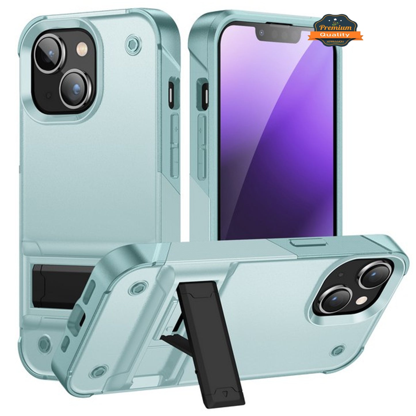 For Apple iPhone 14 /Plus Pro Max Heavy Duty with Kickstand Hybrid Sturdy Military Armor Durable Shockproof Bumper  Phone Case Cover