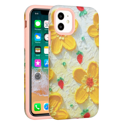 For Apple iPhone 13 Pro Max (6.7") Bliss Floral Stylish Design Hybrid Rubber TPU Hard Shockproof Armor Slim  Phone Case Cover