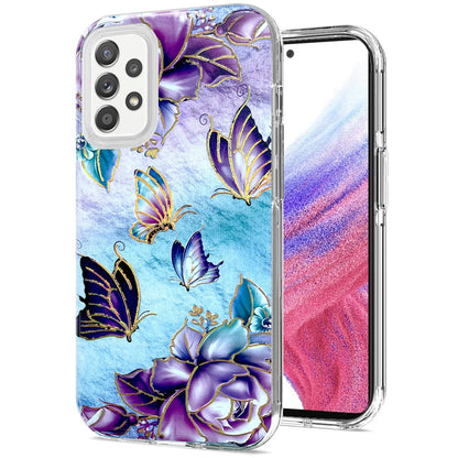 For Samsung Galaxy A53 5G Stylish Gold Layer Design Hybrid Rubber TPU Hard PC Shockproof Armor Rugged Slim  Phone Case Cover