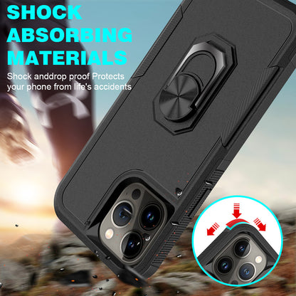 For Samsung Galaxy A03S Ring Holder Stand, Support Magnetic Car Mount, Hard TPU Hybrid Shockproof  Phone Case Cover