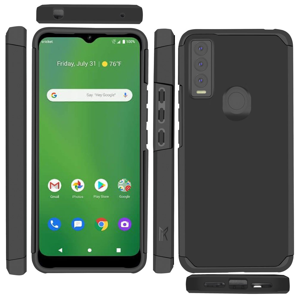 For Cricket Ovation 3 Graphic Design Pattern Hard PC TPU 2in1 Tough Strong Hybrid Shockproof Armor Frame  Phone Case Cover