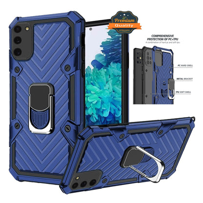 For Apple iPhone 13 (6.1") with Magnetic Ring Holder 360° Rotating Kickstand PC & TPU Dual Layer Hybrid Full-Body Drop Proof Rugged  Phone Case Cover