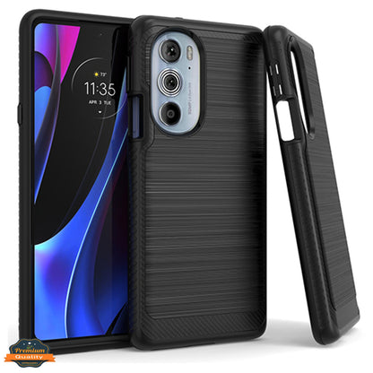 For Motorola Moto G Stylus 5G 2022 Armor Brushed Texture Rugged Carbon Fiber Design Shockproof Dual Layers Hard PC TPU  Phone Case Cover