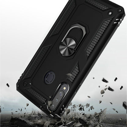 For Samsung Galaxy A02S Hybrid Durable 360 Degree Rotatable Ring Stand Holder Kickstand Fit Magnetic Car Mount  Phone Case Cover