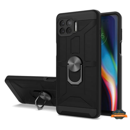 For Motorola Moto One 5G, Moto G 5G Plus Hybrid Ring Stand [360° Rotatable Ring Holder Magnetic Kickstand] Armor Shockproof  Phone Case Cover