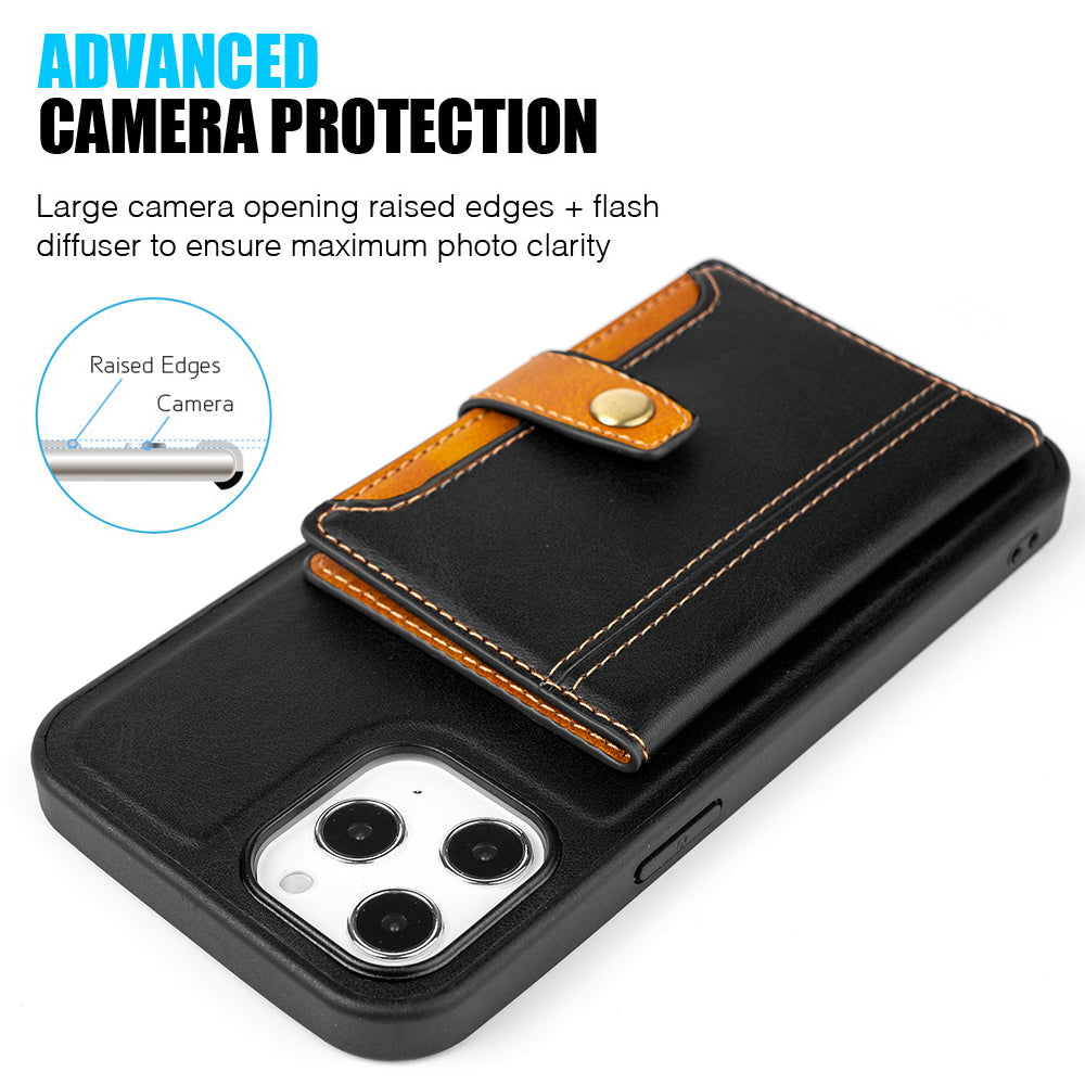 For Apple iPhone 14 /Plus Pro Max Leather Wallet Case Multi Card Slim Hybrid Pouch with 5 Credit Card & ID Slots Stand Flip  Phone Case Cover