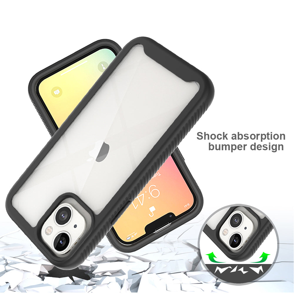 For Apple iPhone 13 /Pro Max Mini Hybrid Clear Shockproof Dual Layer Protection Hard Rugged PC and Soft TPU Silicone Bumper Frame Back  Phone Case Cover