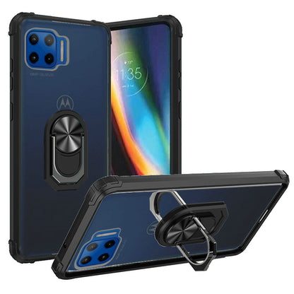 For Motorola Moto One 5G, Moto G 5G Plus, Moto One Lite Clear Silicone Shockproof Hybrid Protection Cover Transparent TPU with Magnetic Ring Kickstand  Phone Case Cover
