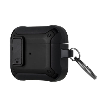 For Apple AirPods 2 & 1 Premium Ultra ShockProof Hybrid With Metal Hook Carabiner & Switch Closure Full-Body Rugged Protective Case Cover