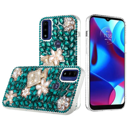 For Motorola Moto G Pure Bling Clear Crystal 3D Full Diamonds Luxury Sparkle Transparent Rhinestone Hybrid Bumper  Phone Case Cover