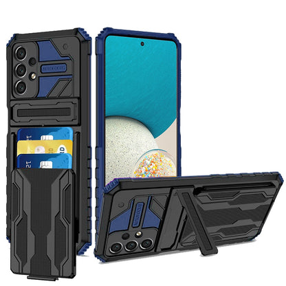 For Samsung Galaxy A53 5G Wallet Credit Card Holder ID Slot Hidden Back Pocket with Kickstand Dual Layer Armor Hard Hybrid  Phone Case Cover