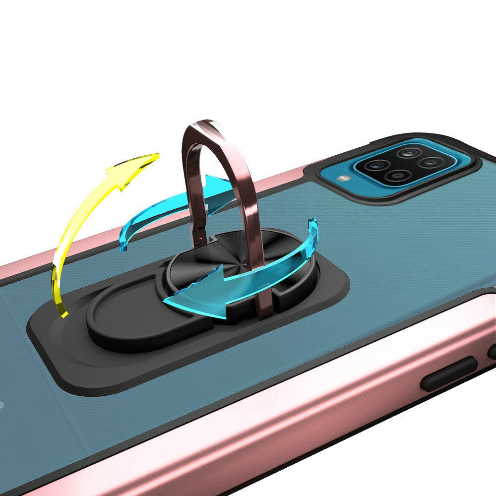 For Samsung Galaxy A33 5G Clear Military Grade Design Hybrid Protective with Ring Holder Kickstand [Magnetic Car Mount Feature]  Phone Case Cover