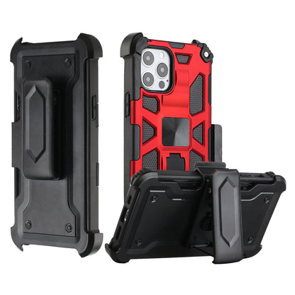 For Apple iPhone 13 (6.1") Hybrid 3in1 Combo Holster Belt Clip with Kickstand, Full-Body Armor Protective Military-Grade  Phone Case Cover