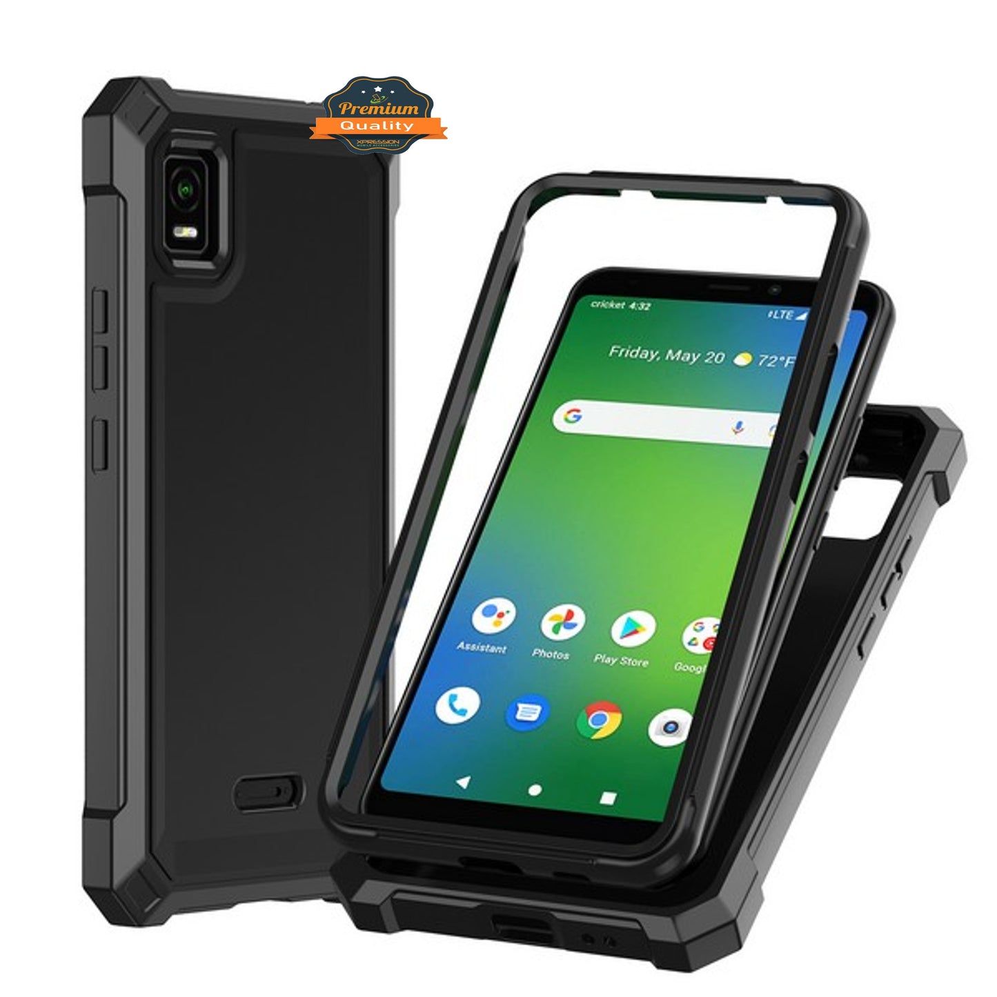 For Cricket Vision Plus 2022 Hybrid 2in1 Front Bumper Frame Cover Square Edge Shockproof TPU + Hard PC Heavy Duty  Phone Case Cover