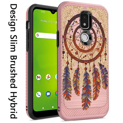 For Cricket Icon 3 (2021) Cute Design Printed Pattern Fashion Brushed Texture Shockproof Dual Layer Hybrid Slim Protective Had PC + TPU Rubber  Phone Case Cover