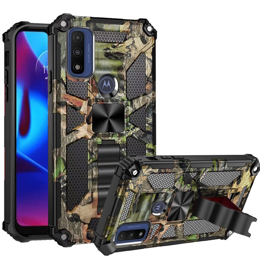 For Motorola Moto G Pure Heavy Duty Stand Hybrid Shockproof [Military Grade] Rugged Protective with Kickstand Fit Magnetic Car Mount  Phone Case Cover