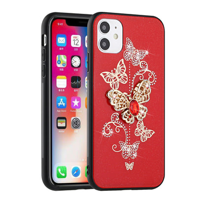 For Apple iPhone 13 Pro Max (6.7") 3D Diamond Bling Sparkly Glitter Ornaments Engraving Hybrid Armor Rugged Fashion  Phone Case Cover