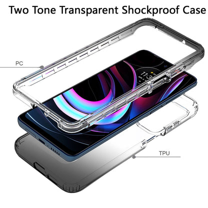 For Motorola Edge 2021 Dual Layer Hybrid Clear Gradient Two Tone Transparent Shockproof Rubber TPU Hard Protective Frame  Phone Case Cover