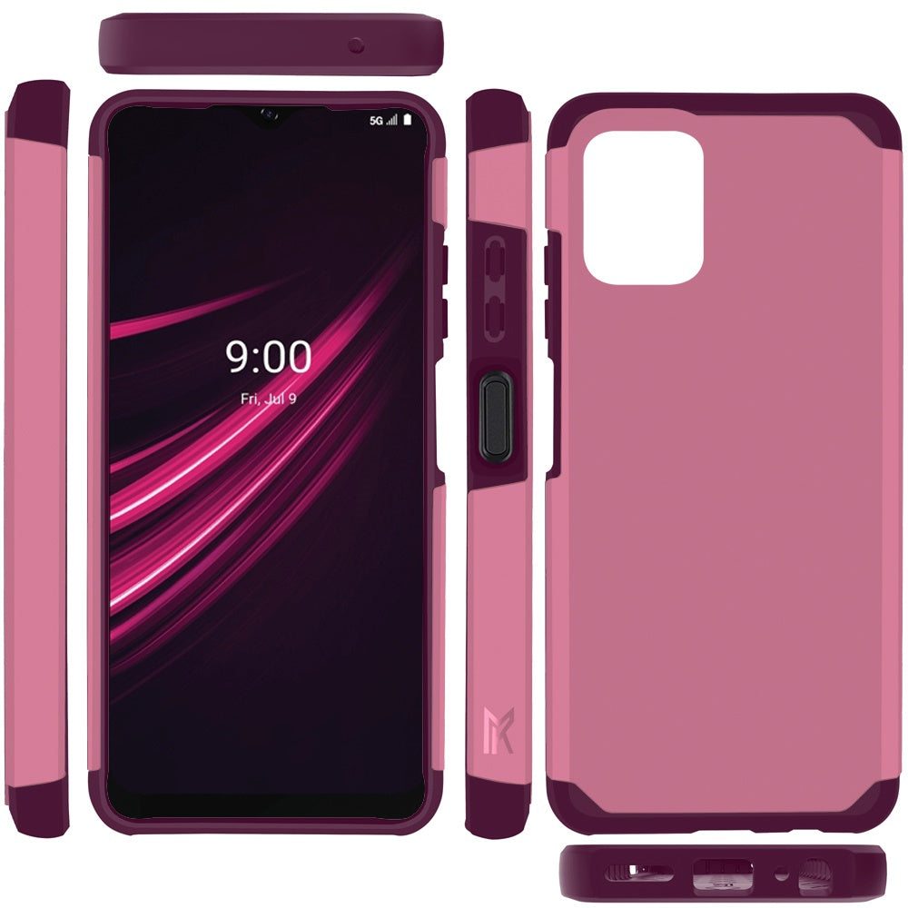 For T-Mobile Revvl 6 Pro 5G /Revvl 6 5G Shock Absorption Slim Tuff 2in1 Hybrid Dual Layer Hard PC and TPU Rubber Armor  Phone Case Cover