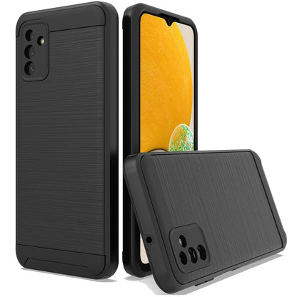 For Samsung Galaxy A13 5G Hybrid Rugged Brushed Metallic Design [Soft TPU + Hard PC] Dual Layer Shockproof Armor Impact  Phone Case Cover