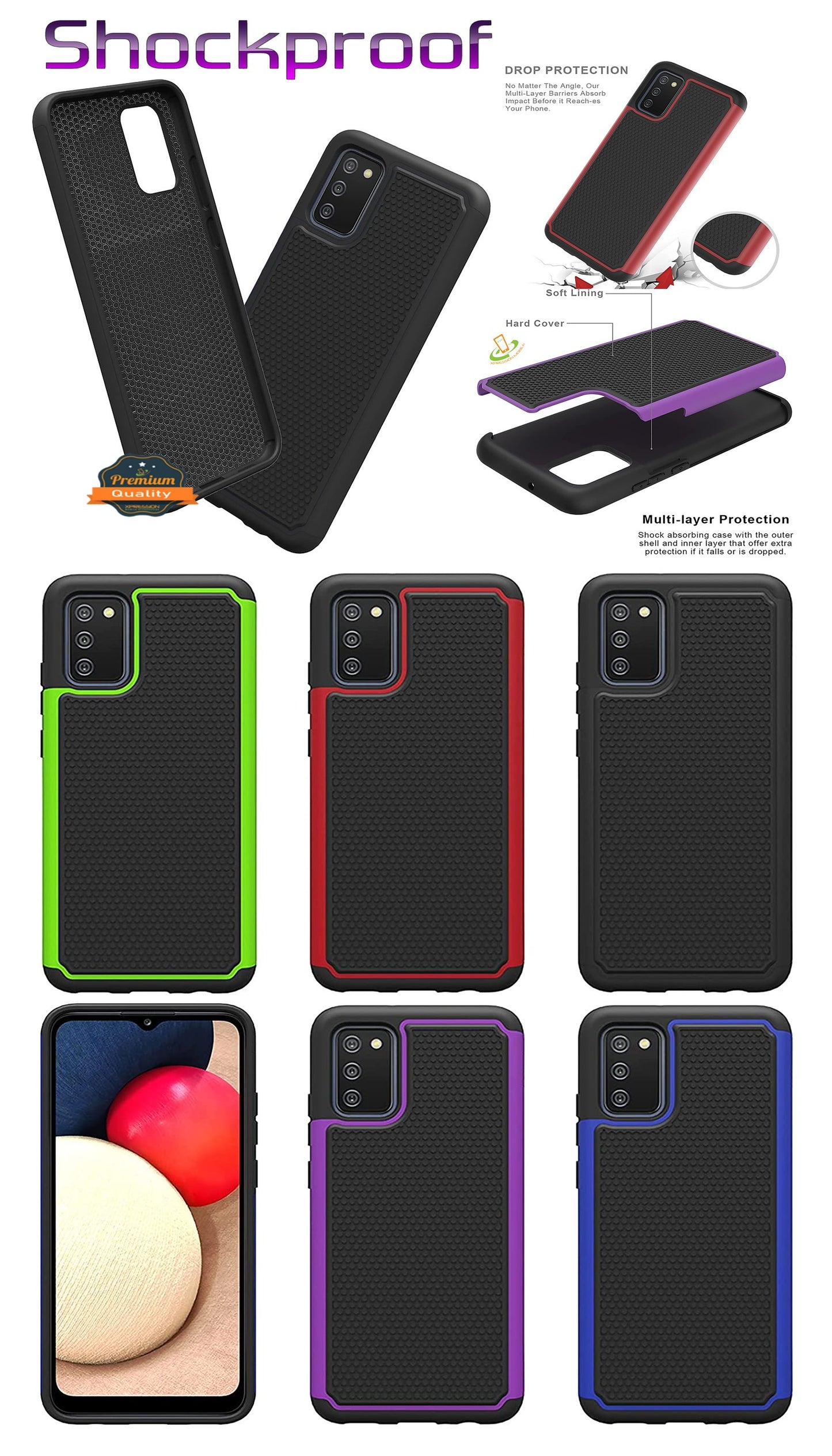 For Motorola Moto G Stylus 5G 2021 Hybrid Armor Rugged Textured Dual Layer TPU Back Shell Military-Grade Shockproof  Phone Case Cover