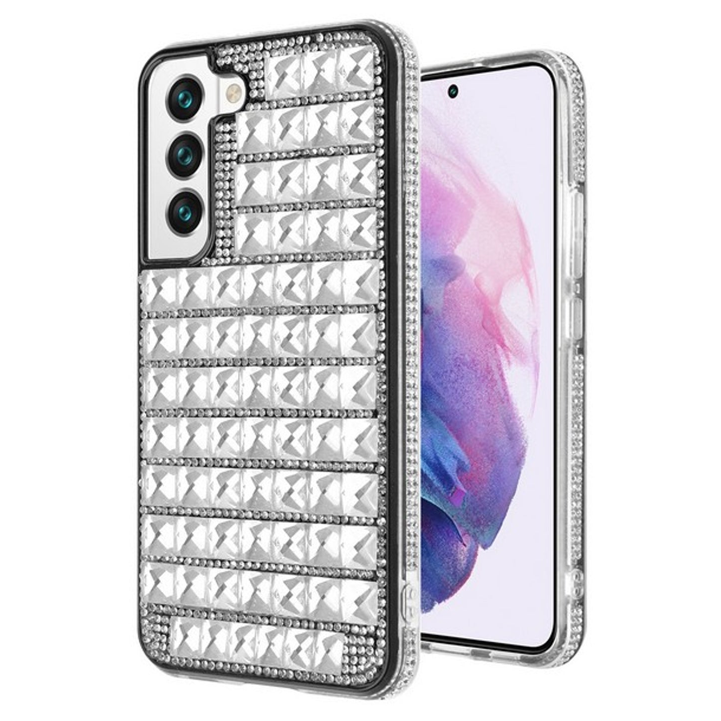 For Samsung Galaxy A13 5G Diamonds Sparkle 3D Crystal Glitter Bling Shiny Rhinestone Hybrid Bumper Hard Protective  Phone Case Cover