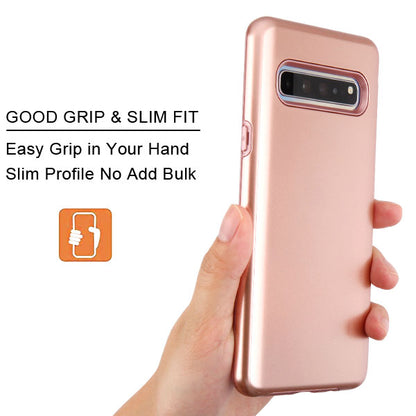 For Samsung Galaxy S10 5G (6.7") Dual Layer Hybrid Armor Rubber TPU Hard PC Shockproof Rugged Slim Rose Gold Phone Case Cover
