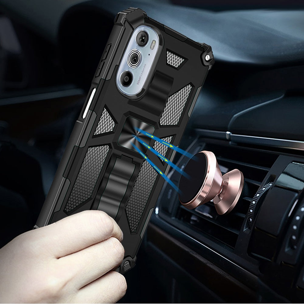 For Motorola Edge+ 2022 /Edge Plus Heavy Duty Stand Hybrid TPU Shockproof Rugged Protective with Built-in Kickstand  Phone Case Cover