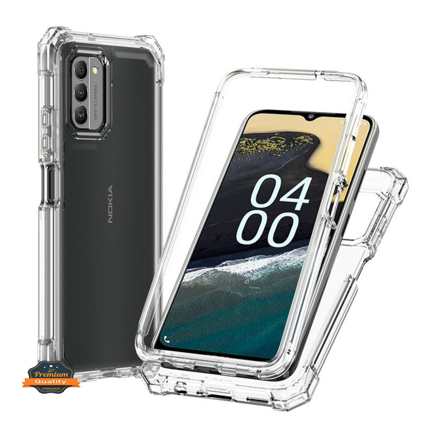 For Nokia G400 Hybrid 2in1 Front Bumper Frame Cover Square Edge Shockproof Soft TPU + Hard PC Anti-Slip Heavy Duty  Phone Case Cover