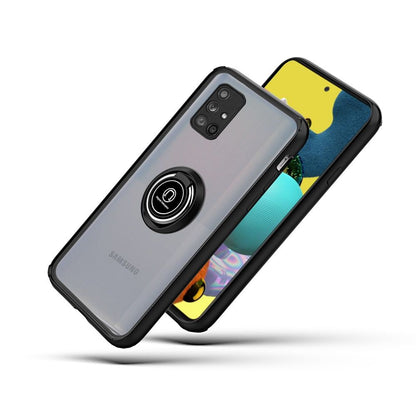 For Samsung Galaxy A71 5G Hybrid Protective PC & TPU Shockproof with 360° Rotation Ring Magnetic Metal Stand & Covered Camera  Phone Case Cover