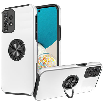 For Samsung Galaxy A53 5G Hybrid 360 Degree Rotatable Metal Invisible Ring Stand Holder Fit Magnetic Car Mount Shockproof  Phone Case Cover