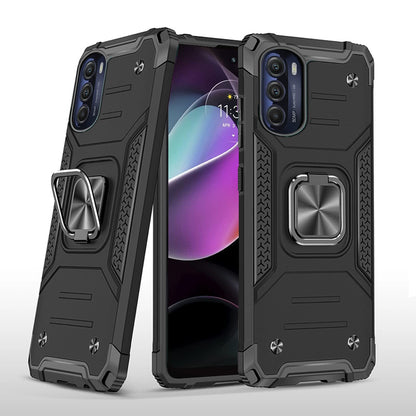 For Motorola Moto G 5G 2022 Armor Hybrid with Ring Stand Holder Kickstand Shockproof Heavy-Duty Durable Rugged 2in1  Phone Case Cover