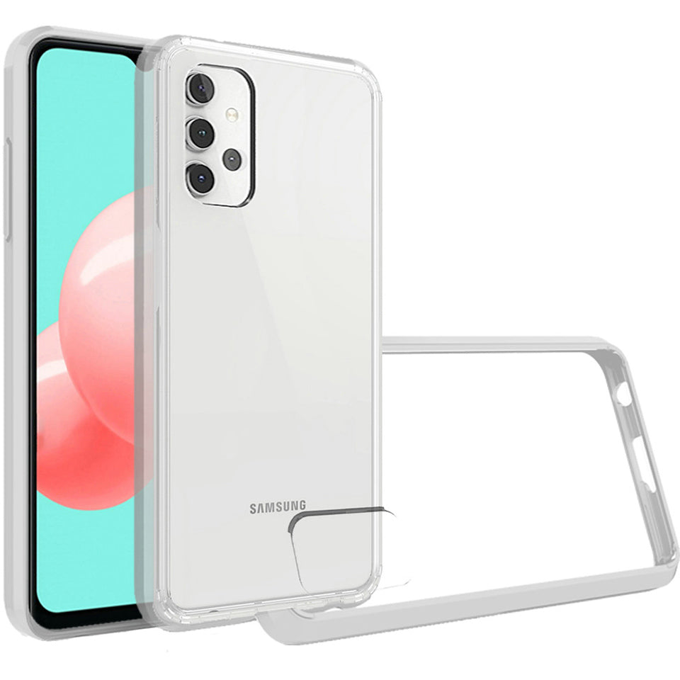 For Apple iPhone 14 (6.1") Hybrid Slim Crystal Clear Transparent Shock-Absorption Bumper with TPU + Hard PC Back Frame Clear Phone Case Cover