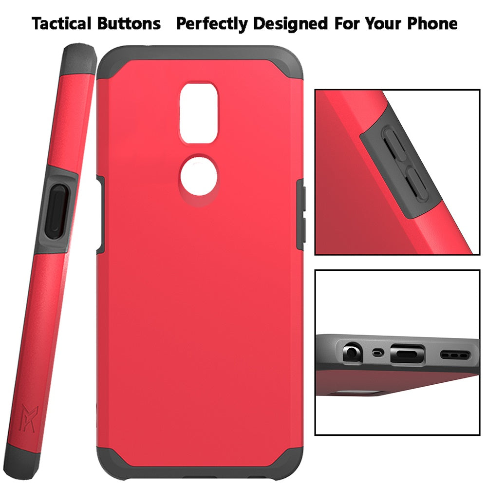 For Samsung Galaxy A23 Slim Corner Protection Shock Absorption Hybrid Dual Layer Hard PC + TPU Rubber Armor Defender Red Phone Case Cover