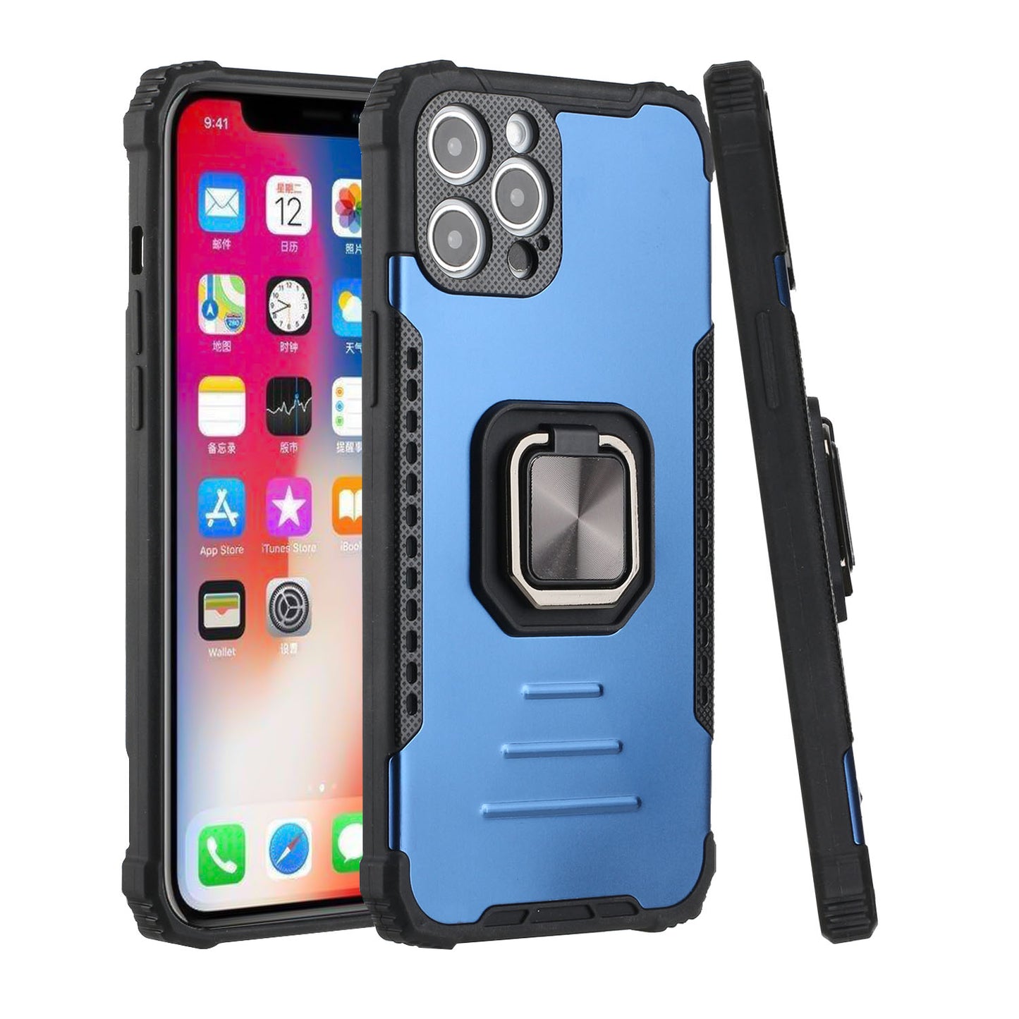 For Apple iPhone XR Hybrid with Stand Magnetic Ring Kickstand Bumper Shockproof Armor Heavy Duty Military Grade Hard  Phone Case Cover