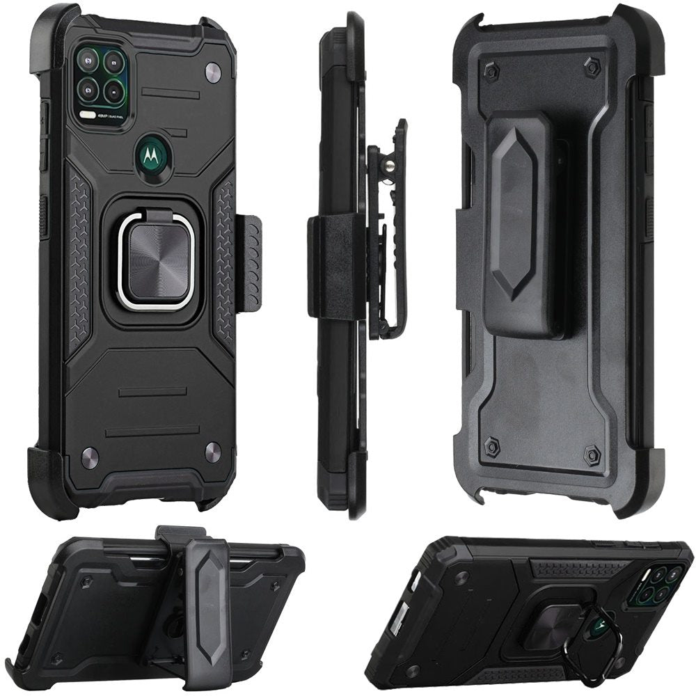 For Motorola Moto G Stylus 2021 5G Version Holster Combo Clip 3 in 1 Armor Hybrid with Ring Kickstand Shockproof Rugged  Phone Case Cover