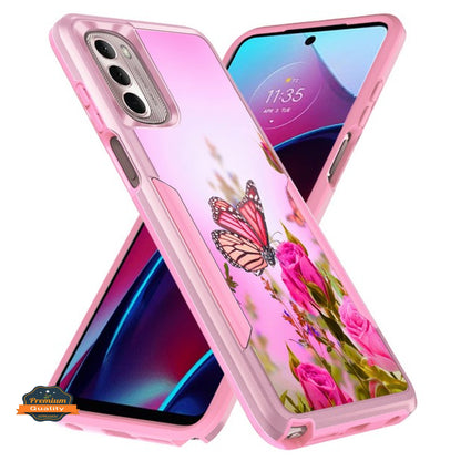 For Motorola Moto G Stylus 5G 2022 Pattern Design Hybrid Bumper Rugged Dual Layer Heavy-Duty Military-Grade Hard  Phone Case Cover