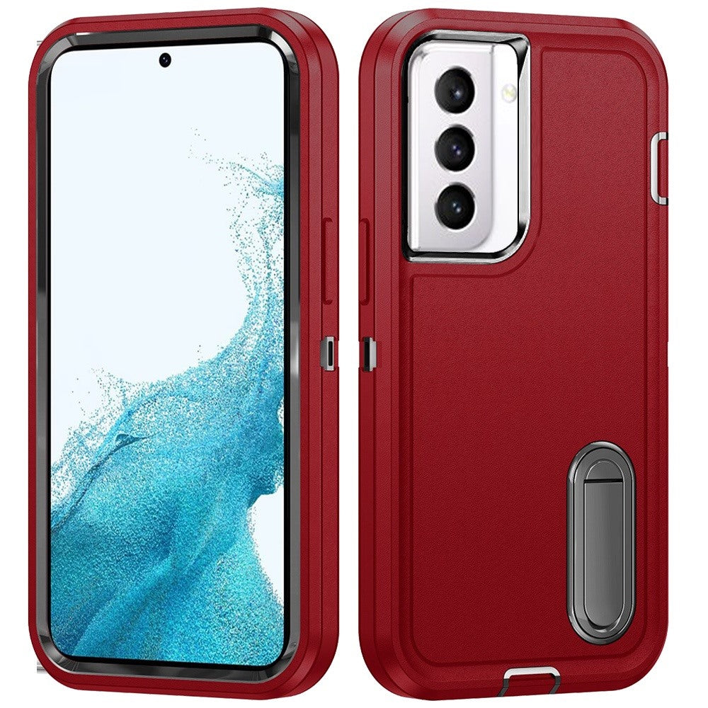 For Samsung Galaxy S22 /Plus Ultra Hybrid 3 Layers 3in1 Hard PC Shockproof with Kickstand Heavy Duty TPU Rubber Anti-Drop  Phone Case Cover