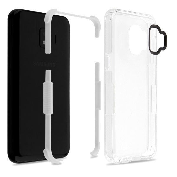 For Samsung Galaxy J2 /J2 Core/J2 Dash/J2 Pure Slim Fit Hybrid Transparent Rubber Gummy Hard PC Soft Silicone Clear White Phone Case Cover