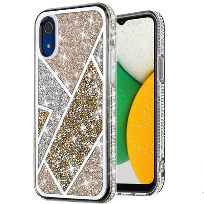 For Samsung A03 Core Glitter Bling Diamond Rhinestone Sparkly Bumper Fashion Shiny Cute Fancy Cases Hybrid Rugged PC  Phone Case Cover